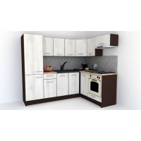 Bucatarie de Colt GENA NEW 3 DR. 160-230, Cu Corp de Cuptor, Wenge / Decor K010